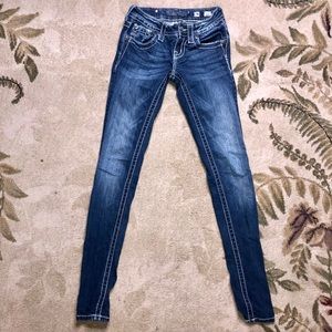 Miss Me skinny blue jeans size 24 style JP56505